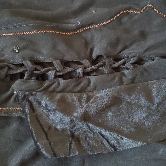 Vintage Ryan Keith Halloween Corset Lace Up Dress S/M Black Velour Halter Neck - Picture 10 of 12